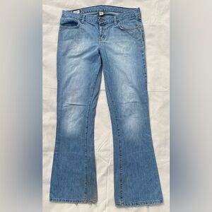 Y2K Abercrombie & Fitch Light Wash Wide Leg Flare Jeans Distressed 12L